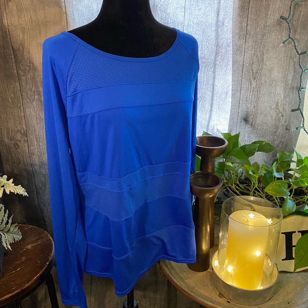 NWT Danskin Now Blue Fire Performance Tee Size XXL
